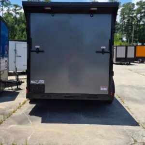 7×14 Enclosed Cargo Trailer for Sale – Charcoal Gray | 7' Interior | Rear Ramp | 3500 lb Axles - Image 3