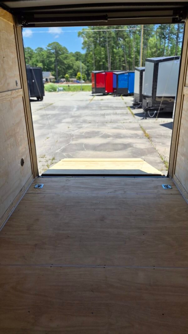 7×14 Enclosed Cargo Trailer for Sale – Charcoal Gray | 7' Interior | Rear Ramp | 3500 lb Axles