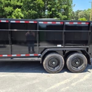 7×16 Dump Trailer for Sale – Black | 4' Walls | 16 Ply Tires | Heavy-Duty Dump Trailer - Image 3