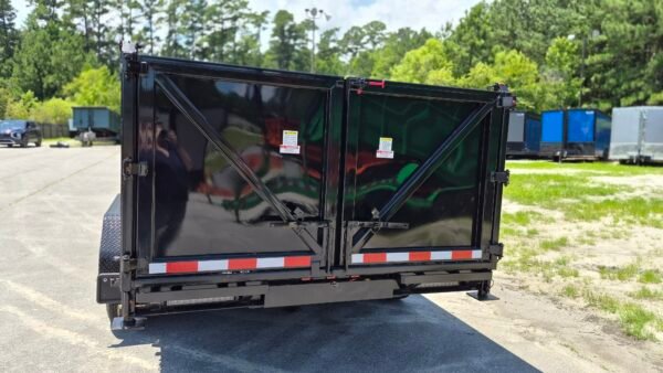 7×16 Dump Trailer for Sale – Black | 4' Walls | 16 Ply Tires | Heavy-Duty Dump Trailer