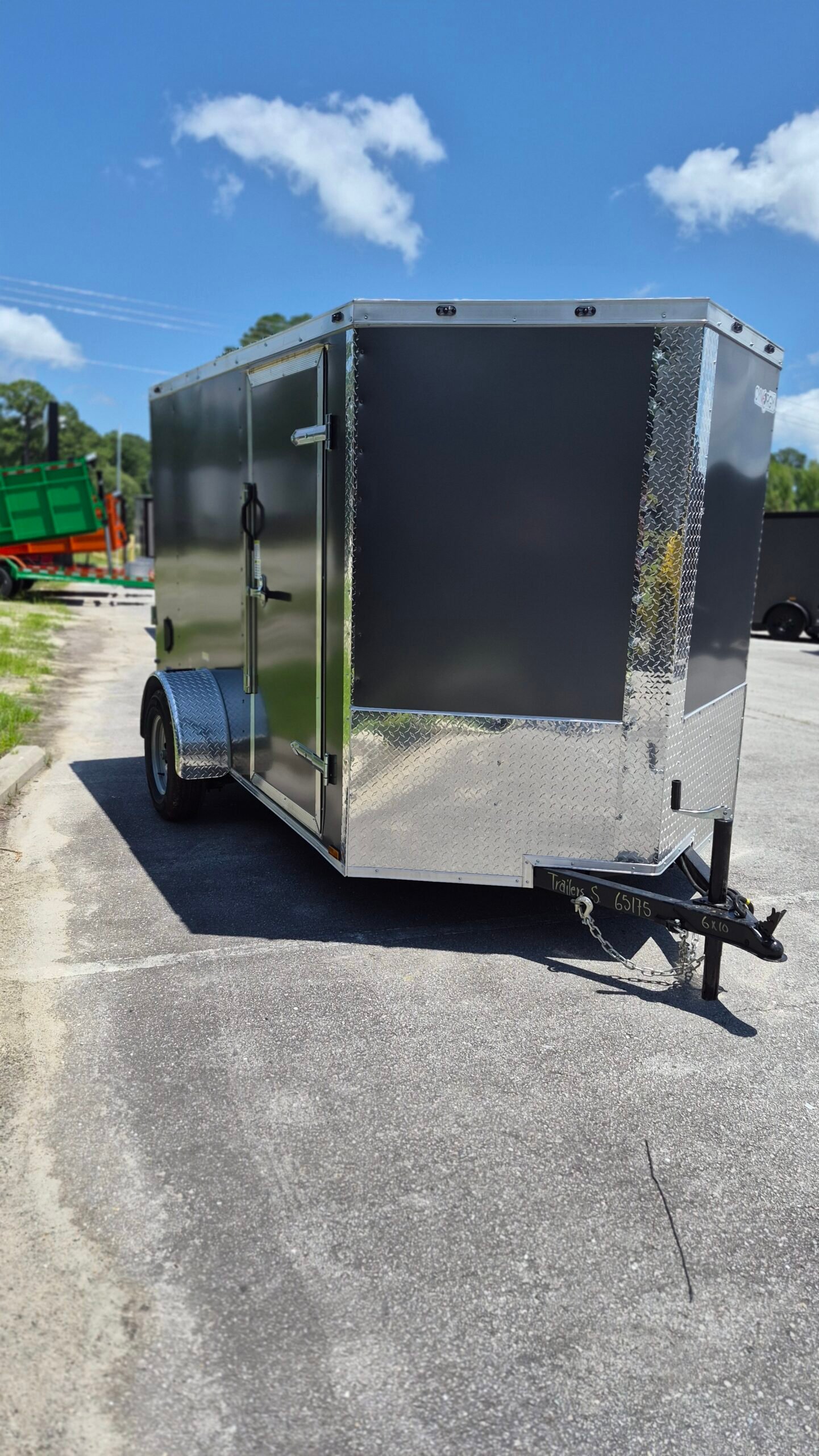 6×10 Enclosed Cargo Trailer for Sale – Charcoal Gray | 6