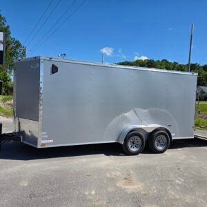 7×16 Enclosed Cargo Trailer for Sale – Silver | 6'6" Interior | Utility & Equipment Trailer - Image 2