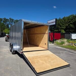 7×16 Enclosed Cargo Trailer for Sale – Silver | 6'6" Interior | Utility & Equipment Trailer - Image 3