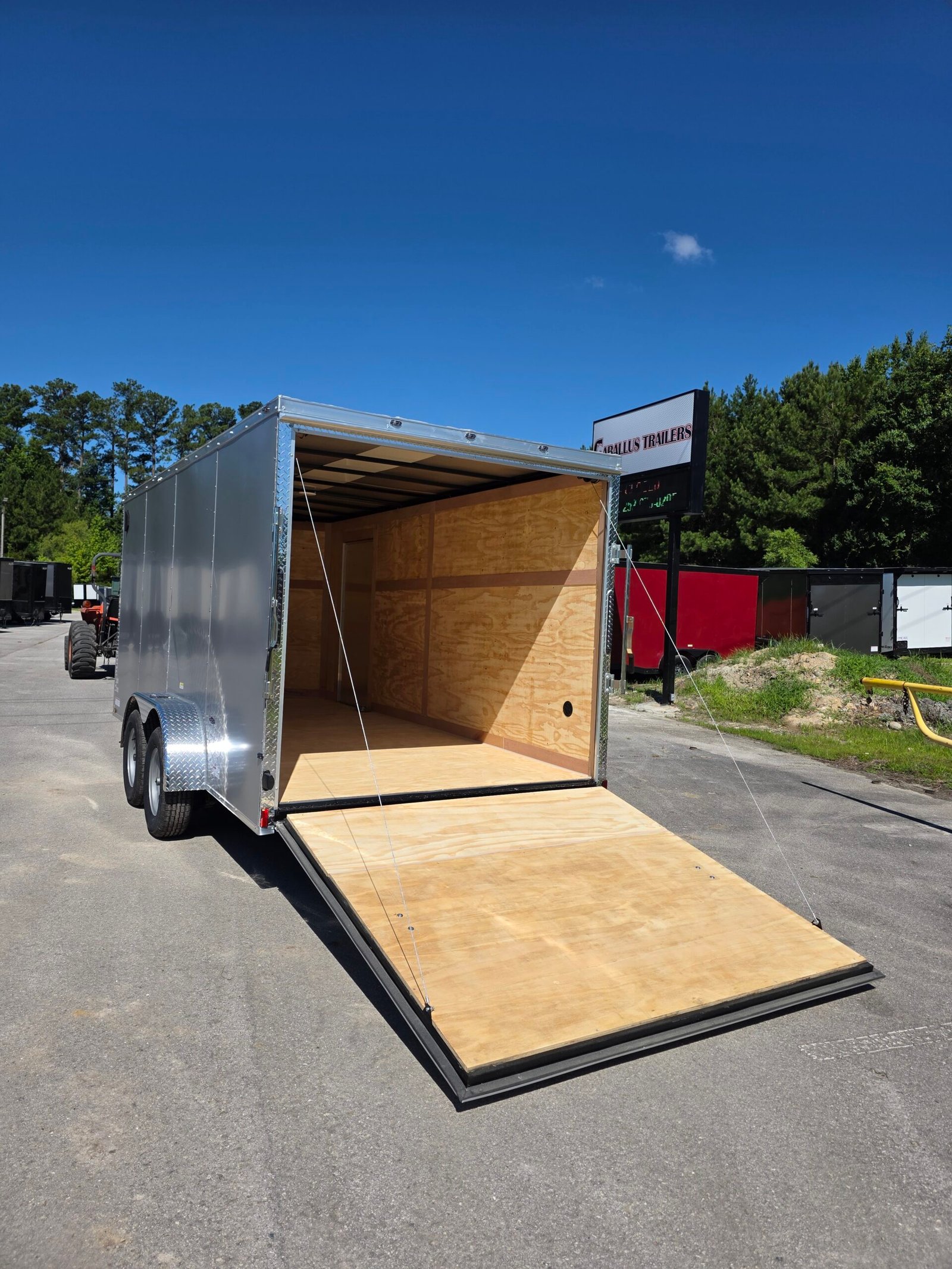 7×16 Enclosed Cargo Trailer for Sale – Silver | 6