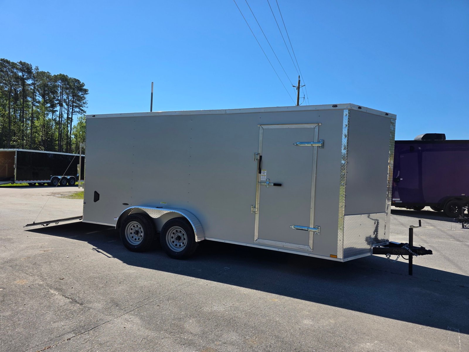 7×16 Enclosed Cargo Trailer for Sale – Silver | 6