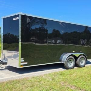 7×16 Enclosed Cargo Trailer for Sale – Black | 6'6" Interior | 3500 lb Axles - Image 2