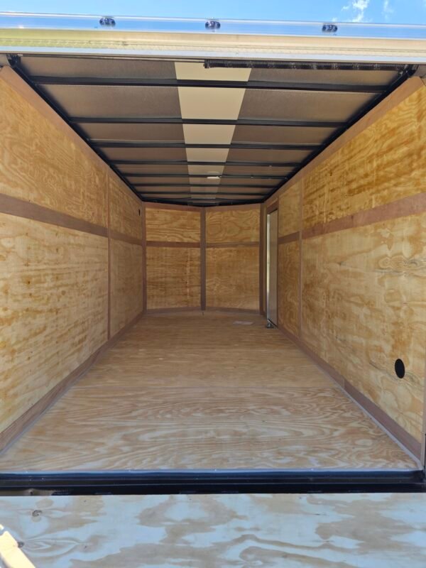 7×16 Enclosed Cargo Trailer for Sale – Black | 6'6" Interior | 3500 lb Axles