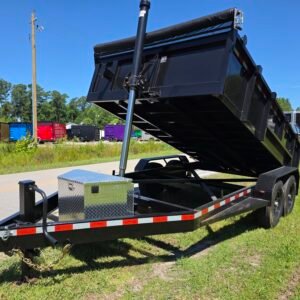 7×14 Dump Trailer for Sale – Black | 2' Walls | 14 Ply Tires | Spread Gate - Image 3