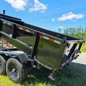 7×14 Dump Trailer for Sale – Black | 2' Walls | 14 Ply Tires | Spread Gate - Image 5