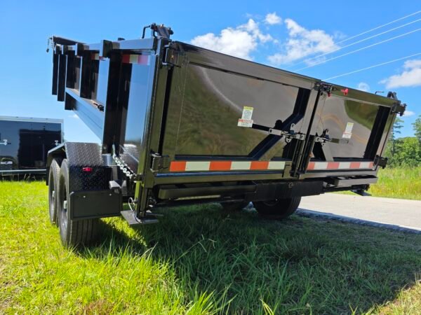 7×14 Dump Trailer for Sale – Black | 2' Walls | 14 Ply Tires | Spread Gate