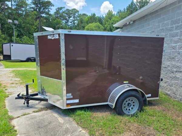 5×8 Brown Cargo Trailer | Double Rear Doors | 2990 lb Axles | 5' Interior