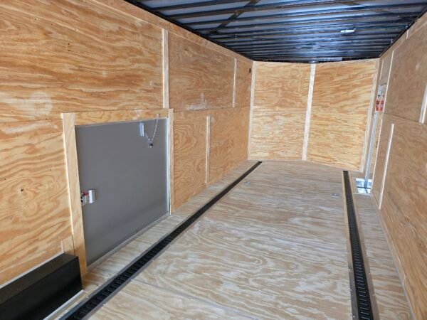 8.5×36 Enclosed Car Hauler for Sale – Black | Triple Axle | 7'6" Interior | RV Escape Door | E-Track | Race Trailer
