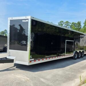 8.5×36 Enclosed Car Hauler for Sale – Black | Triple Axle | 7'6" Interior | RV Escape Door | E-Track | Race Trailer - Image 8