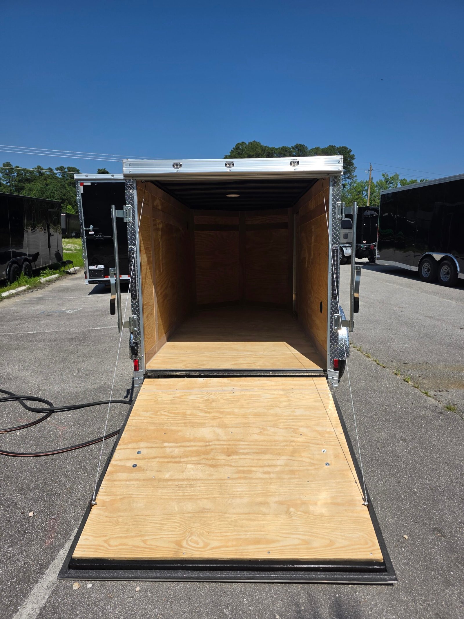 5×10 Enclosed Cargo Trailer for Sale – Purple | Ramp Door | 2990 lb Axles | Utility Trailer - Image 2