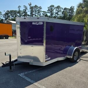 5×10 Enclosed Cargo Trailer for Sale – Purple | Ramp Door | 2990 lb Axles | Utility Trailer - Image 4