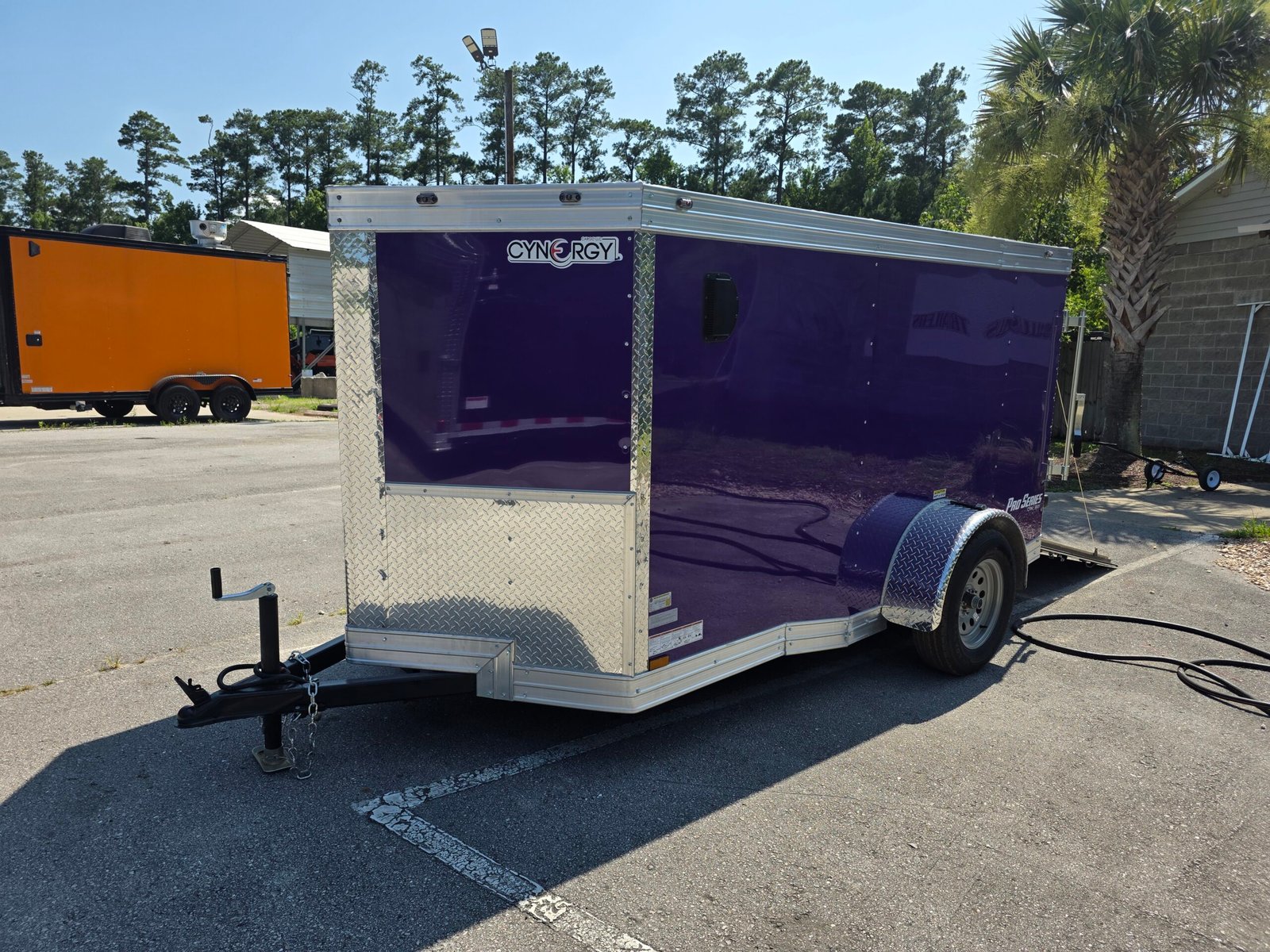 5×10 Enclosed Cargo Trailer for Sale – Purple | Ramp Door | 2990 lb Axles | Utility Trailer - Image 4