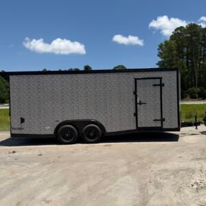 8.5×20 Enclosed Car Hauler for Sale – Camouflage | Extended Tongue | Ramp Door | 7' Interior - Image 3