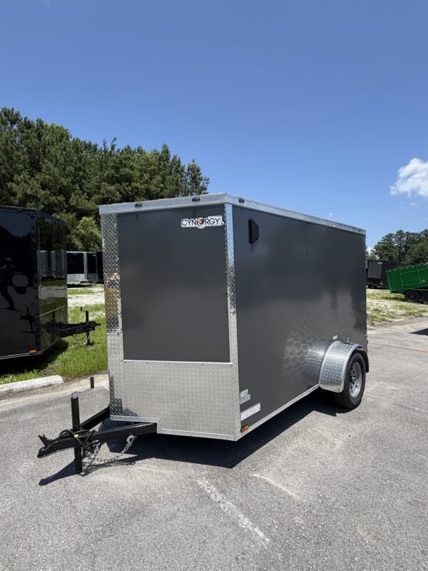 6×10 Enclosed Cargo Trailer for Sale – Charcoal Gray | 6' Interior | Utility Trailer