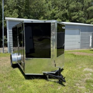 6×10 Enclosed Cargo Trailer for Sale – Black | 6' Interior | Utility & Equipment Trailer