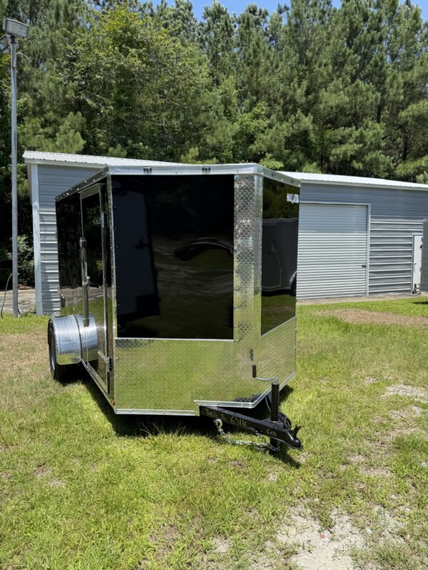 6×10 Enclosed Cargo Trailer for Sale – Black | 6' Interior | Utility & Equipment Trailer