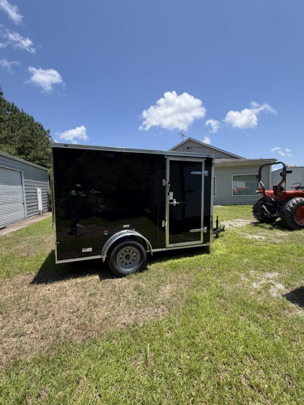 6×10 Enclosed Cargo Trailer for Sale – Black | 6' Interior | Utility & Equipment Trailer