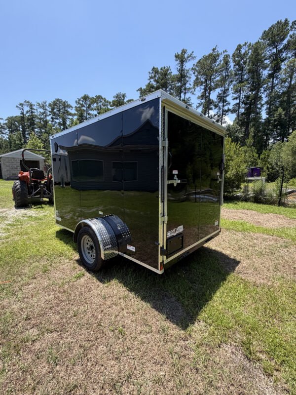 6×10 Enclosed Cargo Trailer for Sale – Black | 6' Interior | Utility & Equipment Trailer