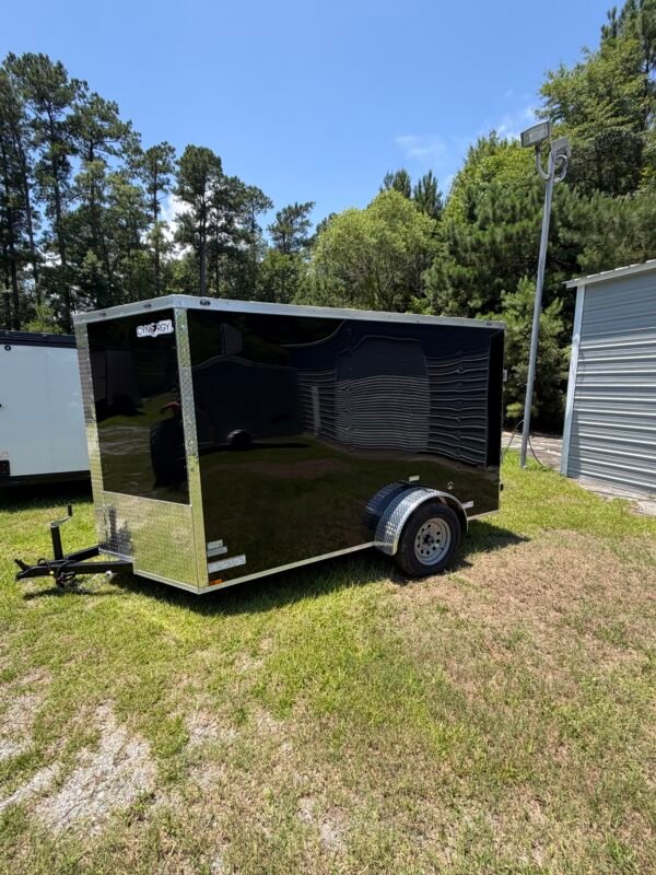 6×10 Enclosed Cargo Trailer for Sale – Black | 6' Interior | Utility & Equipment Trailer