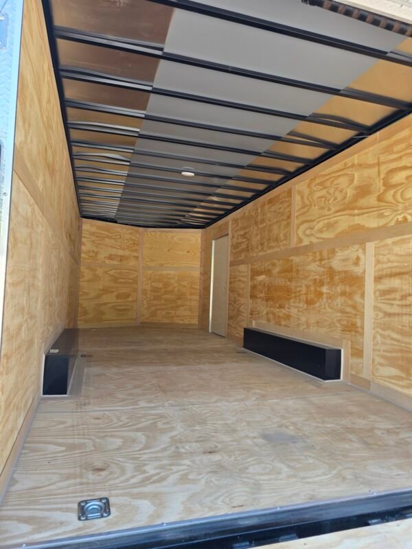 8.5×20 Enclosed Car Hauler for Sale – Charcoal Gray | 7' Interior | Ramp Door | Heavy-Duty Trailer
