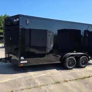 7×16 Enclosed Cargo Trailer for Sale – Black | 6'6" Interior | Blackout Package | 3500 lb Axles - Image 2