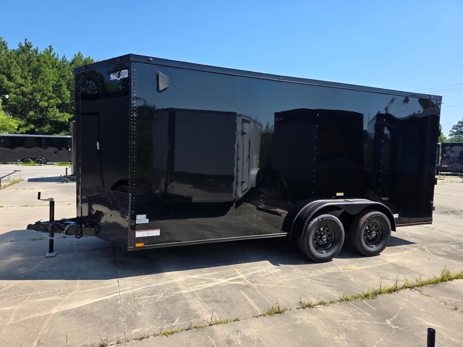7×16 Enclosed Cargo Trailer for Sale – Black | 6