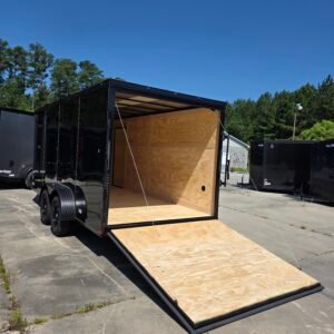 7×16 Enclosed Cargo Trailer for Sale – Black | 6'6" Interior | Blackout Package | 3500 lb Axles - Image 3