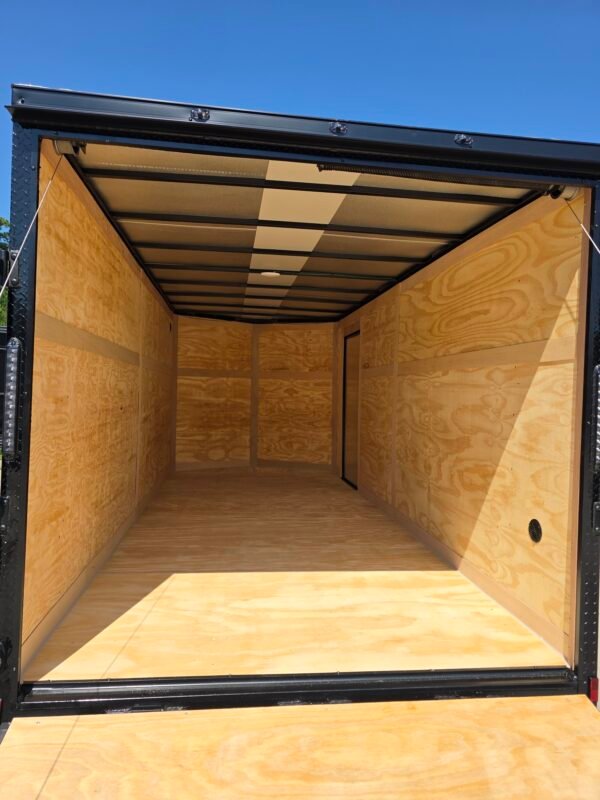 7×16 Enclosed Cargo Trailer for Sale – Black | 6'6" Interior | Blackout Package | 3500 lb Axles