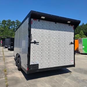 8.5×16 Enclosed Car Hauler for Sale – Camouflage | 7' Interior | Ramp Door | Heavy-Duty Trailer - Image 3