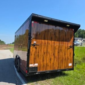 8.5×16 Enclosed Wood Grain Car Hauler for Sale – Ramp Door | 7' Interior | Heavy-Duty Trailer - Image 3