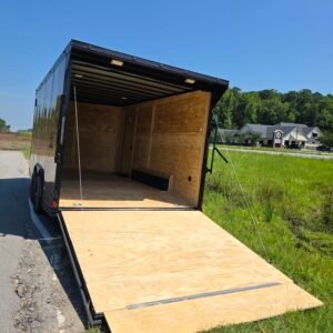 8.5×16 Enclosed Wood Grain Car Hauler for Sale – Ramp Door | 7' Interior | Heavy-Duty Trailer - Image 5