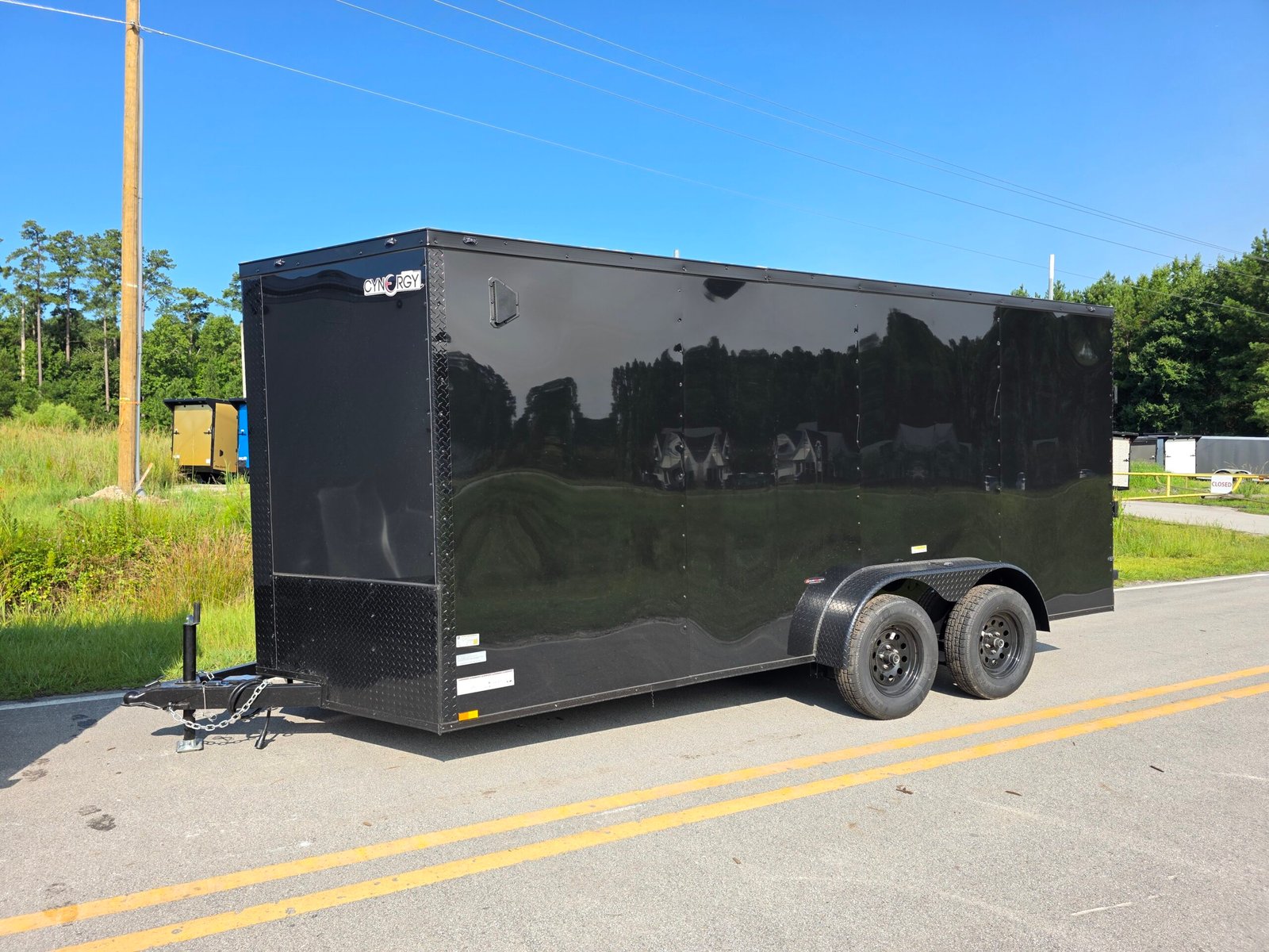 7×16 Enclosed Cargo Trailer for Sale – Black | 6