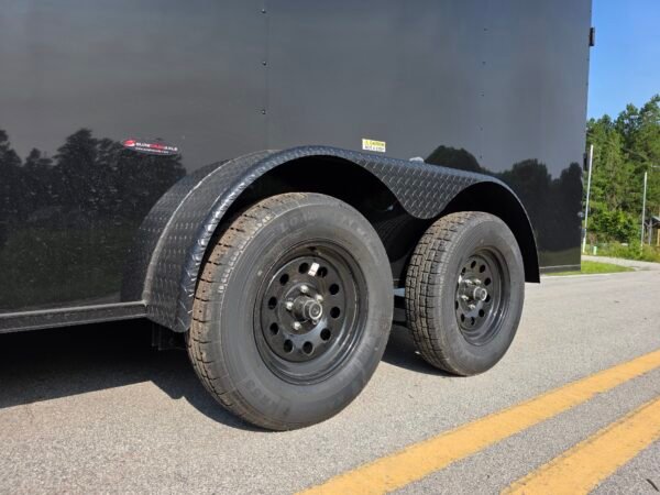 7×16 Enclosed Cargo Trailer for Sale – Black | 6'6" Interior | 3500 lb Axles | Utility Trailer