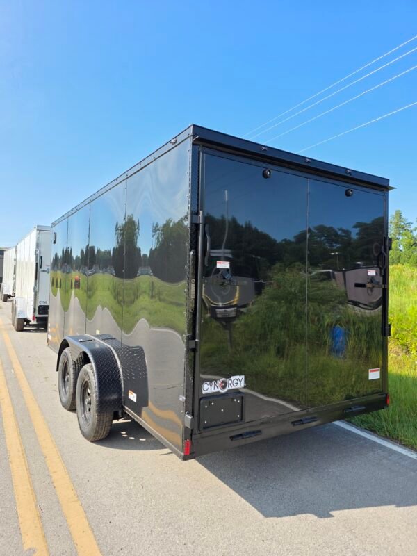 7×16 Enclosed Cargo Trailer for Sale – Black | 6'6" Interior | 3500 lb Axles | Utility Trailer