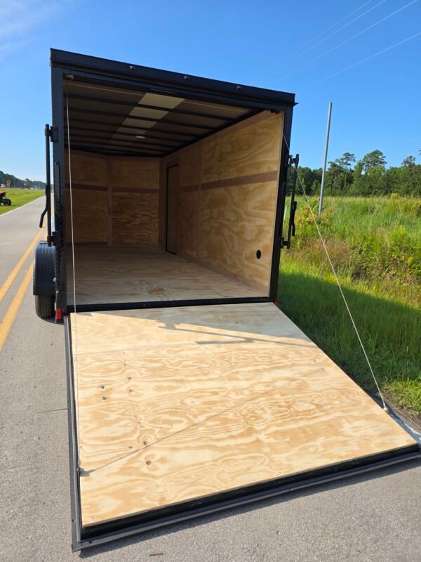 7×16 Enclosed Cargo Trailer for Sale – Black | 6'6" Interior | 3500 lb Axles | Utility Trailer