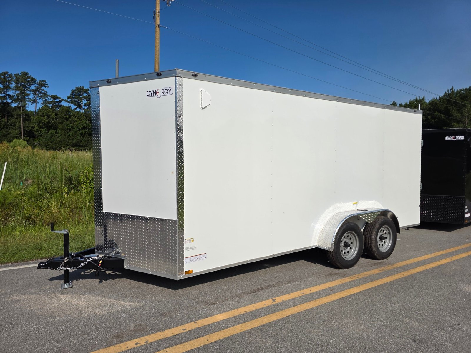 7×16 White Cargo Trailer | Rear Ramp Door | 3500 lb Axles | Enclosed Trailer | 6
