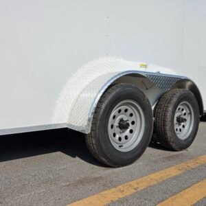 7×16 White Cargo Trailer | Rear Ramp Door | 3500 lb Axles | Enclosed Trailer | 6'6" Interior - Image 3