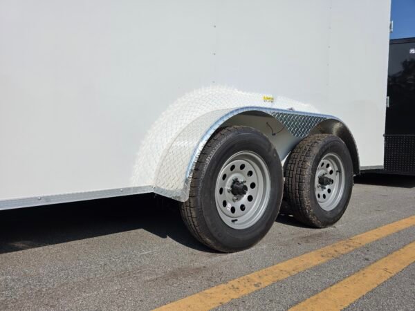 7×16 White Cargo Trailer | Rear Ramp Door | 3500 lb Axles | Enclosed Trailer | 6'6" Interior