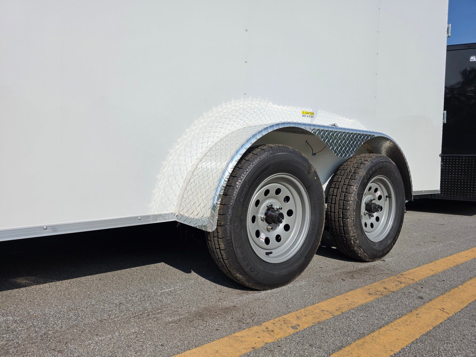 7×16 White Cargo Trailer | Rear Ramp Door | 3500 lb Axles | Enclosed Trailer | 6