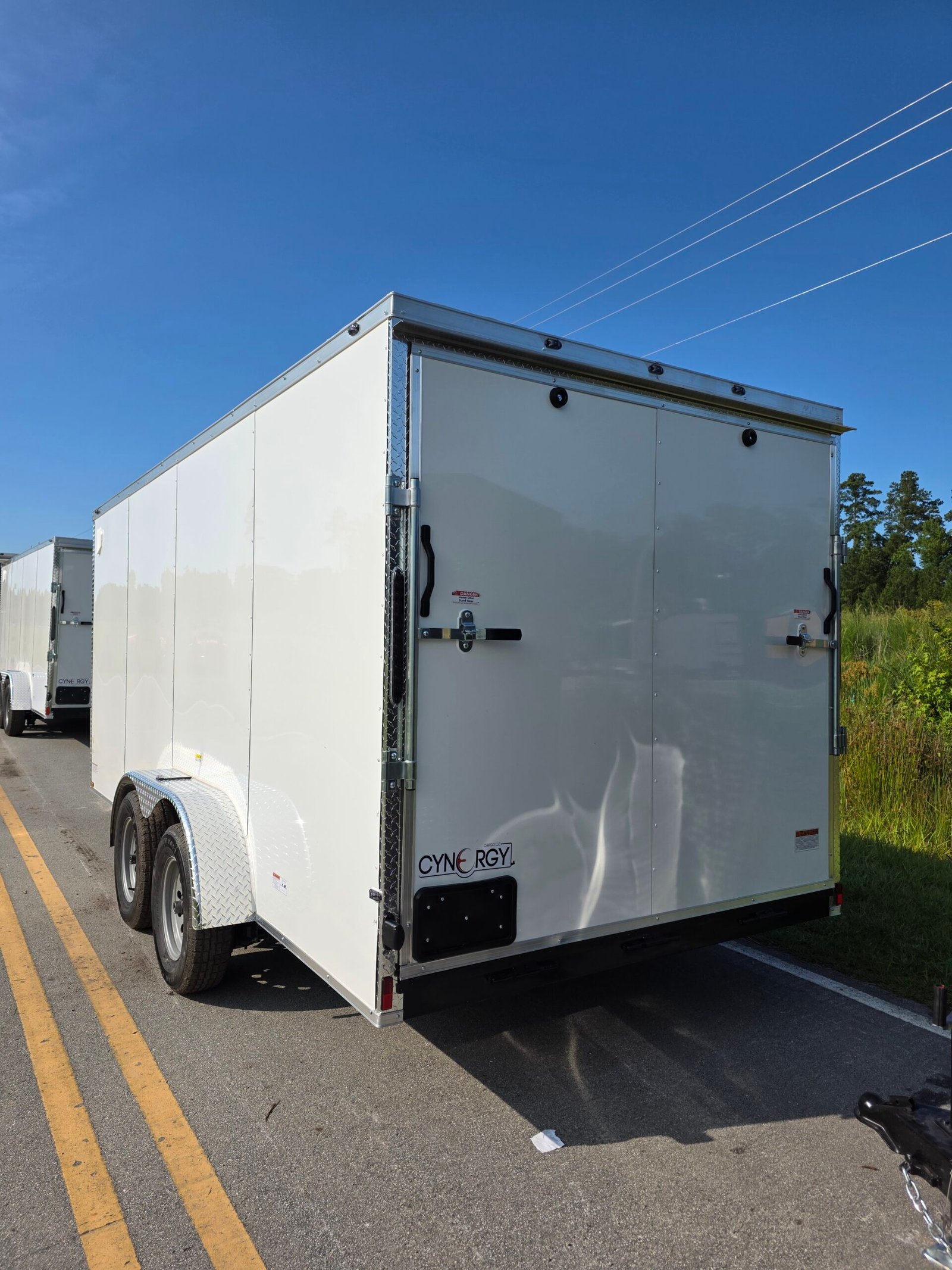 7×16 White Cargo Trailer | Rear Ramp Door | 3500 lb Axles | Enclosed Trailer | 6