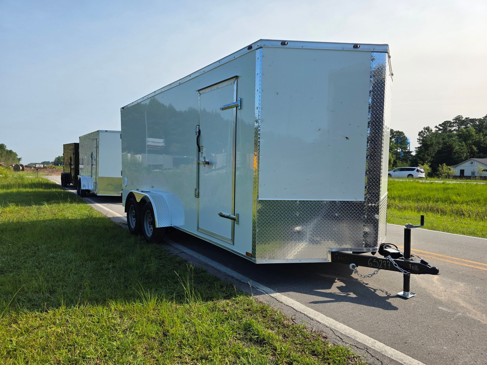 7×16 Enclosed Cargo Trailer for Sale – White | 6