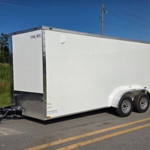 7×16 Enclosed Cargo Trailer for Sale – White | 6'6" Interior | Utility & Equipment Trailer - Image 2