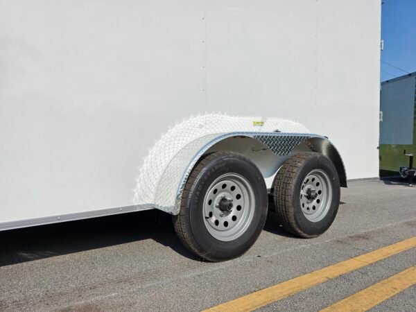 7×16 Enclosed Cargo Trailer for Sale – White | 6'6" Interior | Utility & Equipment Trailer