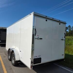 7×16 Enclosed Cargo Trailer for Sale – White | 6'6" Interior | Utility & Equipment Trailer - Image 4