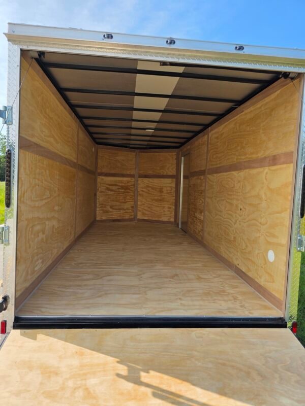 7×16 Enclosed Cargo Trailer for Sale – White | 6'6" Interior | Utility & Equipment Trailer