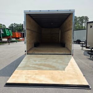 8.5×24 Enclosed Car Hauler for Sale – White | 7' Interior | 5200 lb Axles | Rear Ramp Door - Image 2